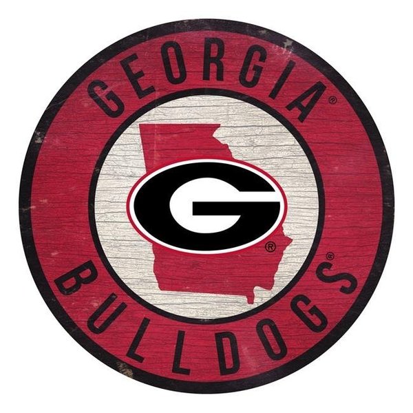 Fan Creations Georgia Bulldogs Sign Wood 12 Inch Round State Design 7846020157